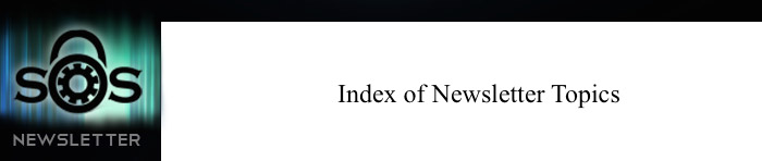 Index of Newsletter Topics