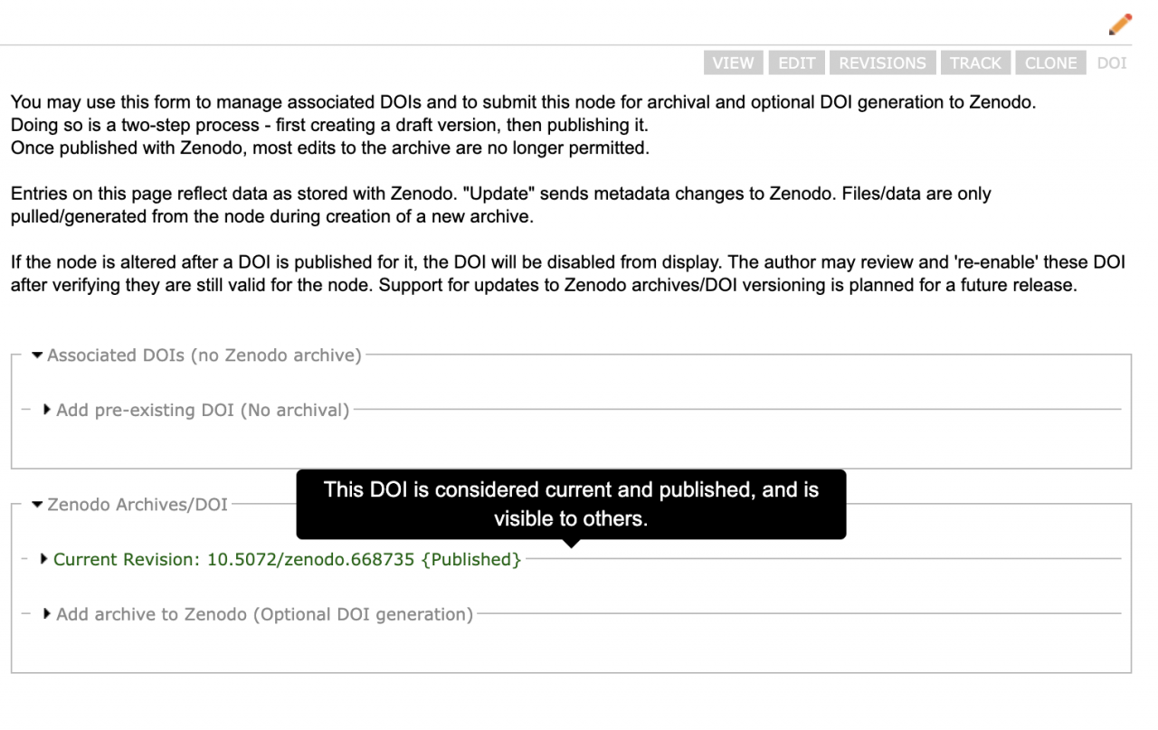 Example of published zenodo archive